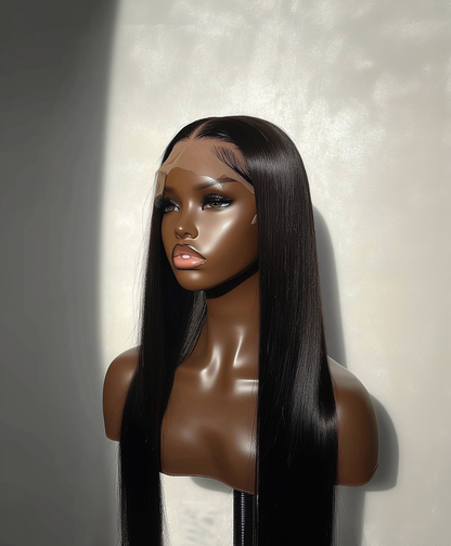 Glueless HD Lace Wig Pre-Bleached Knots, Pre-Cut, Straight, 180% Density Virgin Hair