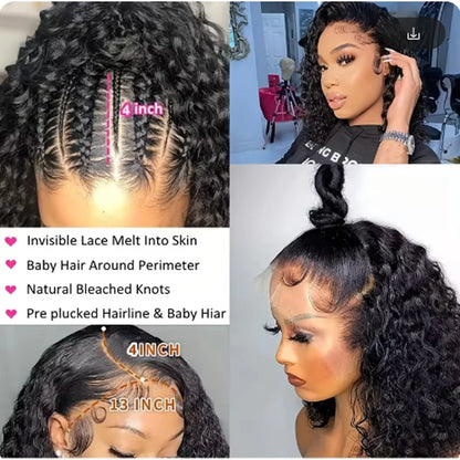 Mongolian Kinky Curly Wig | Brazilian Hair 13x4 Lace Front Human Hair Wigs Deep Curly Lace Closure Wig For Women