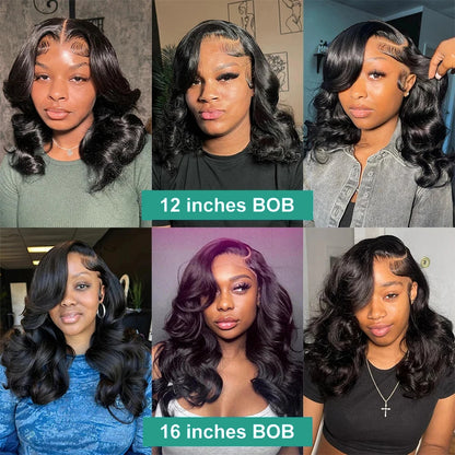 Transparent Short Bob Body Wave 13x6 13x4 Lace Frontal Wig Lace Front Human Hair Wigs 5x5 Closure Glueless Ready To Wear Wig