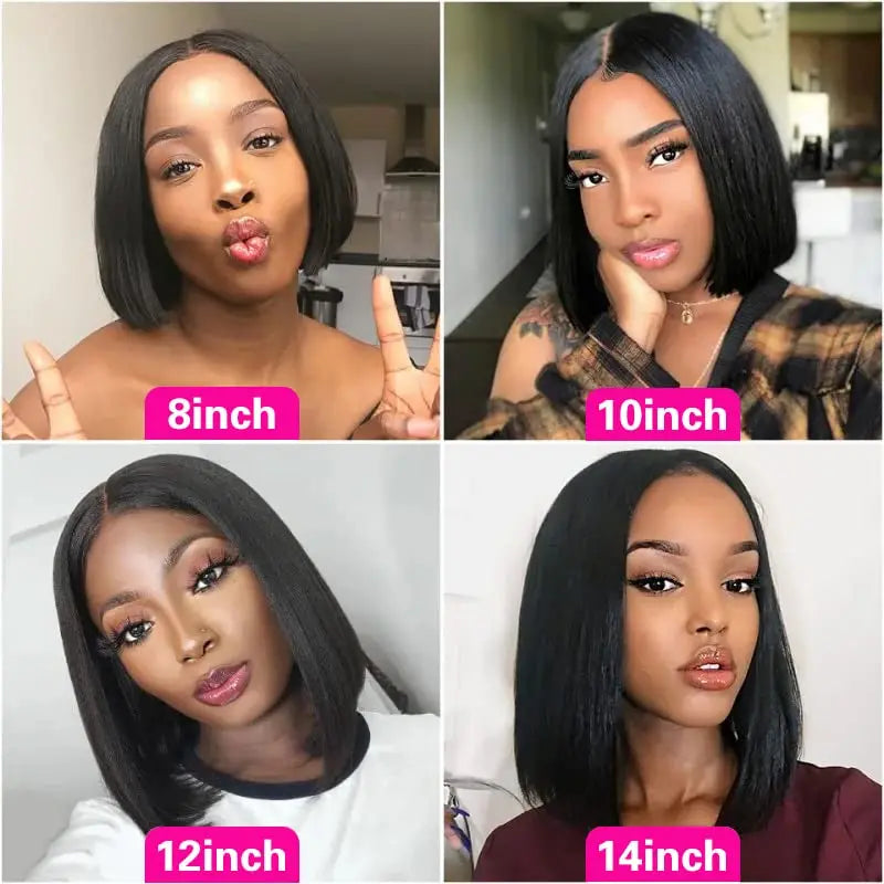 Glueless Wigs Human Hair Bob Wig| 4x4 Pre Cut Wear and Go Straight Wig 5x5 Bob Wigs For Women 13x4 Lace Front Wigs Human Hair