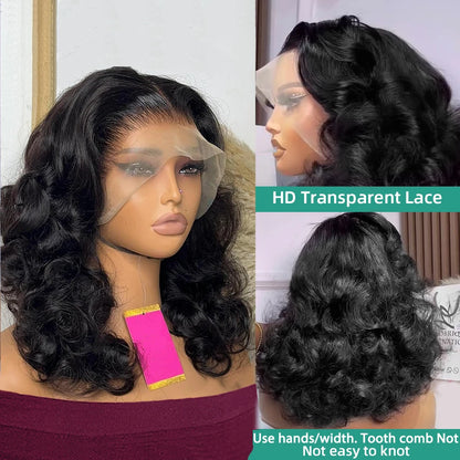 Transparent Short Bob Body Wave 13x6 13x4 Lace Frontal Wig Lace Front Human Hair Wigs 5x5 Closure Glueless Ready To Wear Wig