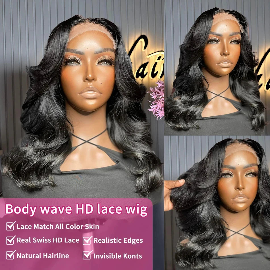 220 Density Body Wave Short Bob Human Hair Wigs Hd 13X4 13X6 Lace Frontal Glueless Preplucked 6X6 Lace Closure Wig for Women