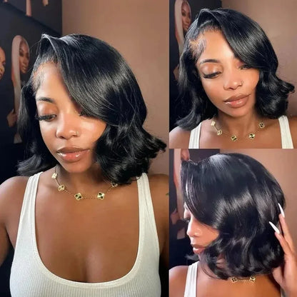 220 Density Body Wave Short Bob Human Hair Wigs Hd 13X4 13X6 Lace Frontal Glueless Preplucked 6X6 Lace Closure Wig for Women