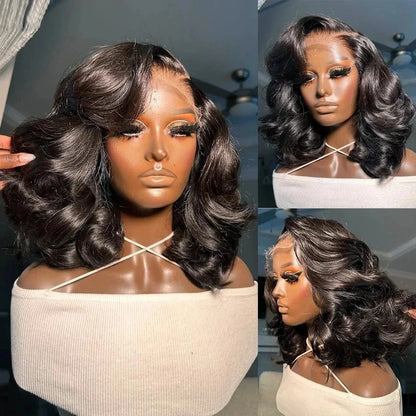 220 Density Body Wave Short Bob Human Hair Wigs Hd 13X4 13X6 Lace Frontal Glueless Preplucked 6X6 Lace Closure Wig for Women