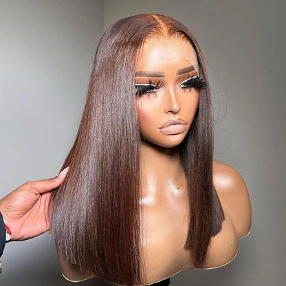 13x4 Lace Front Human Hair Wig Transparent Lace Frontal Wigs For Black Women Short Bob Wig Multiple Remy Straight Natural Wig