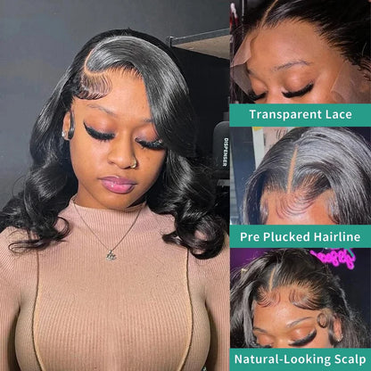 Transparent Short Bob Body Wave 13x6 13x4 Lace Frontal Wig Lace Front Human Hair Wigs 5x5 Closure Glueless Ready To Wear Wig