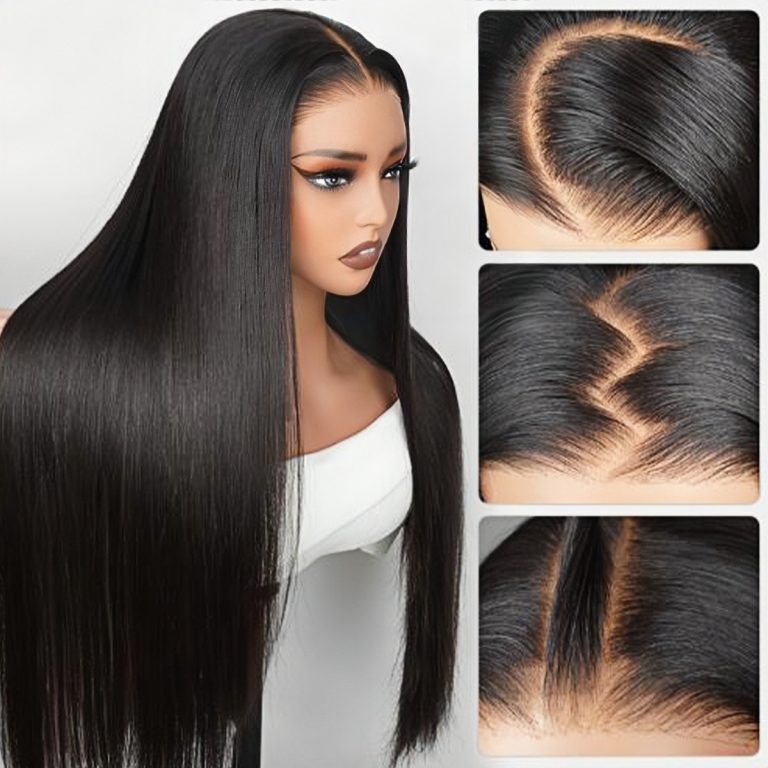 Glueless HD Lace Wig Pre-Bleached Knots, Pre-Cut, Straight, 180% Density Virgin Hair