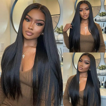 Glueless HD Lace Wig Pre-Bleached Knots, Pre-Cut, Straight, 180% Density Virgin Hair