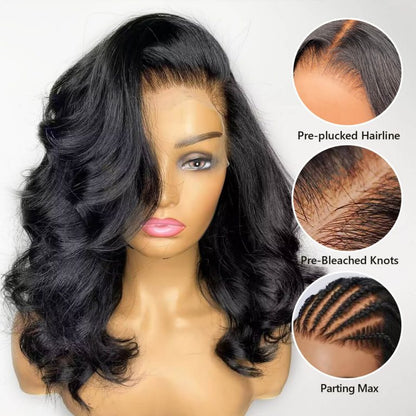 Loose Body Wave HD Lace Wig Short, Glueless, 180% Density, 100% Virgin Hair